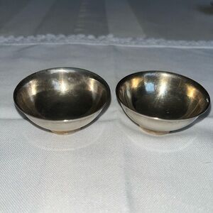 Pair of Vintage Silver Plated Open Salt & Pepper Cellars Made In Japan